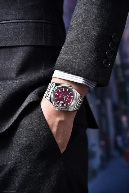 Montre PAGANI DESIGN DD40 pour homme – Modèle en or rose, montre-bracelet mécanique de luxe, mouvement automatique, verre saphir avec traitement antireflet, étanche