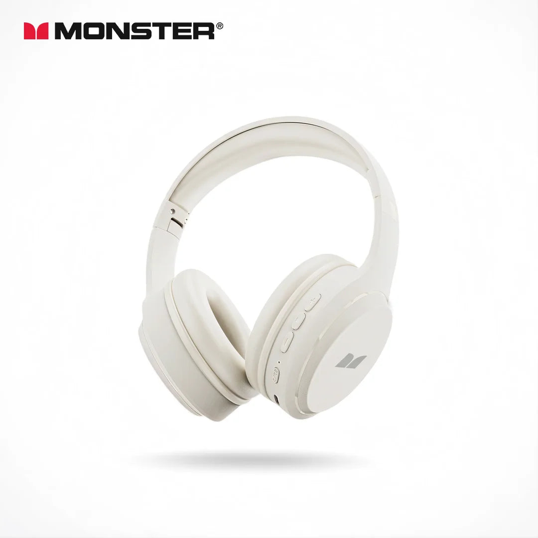 Casque Bluetooth 6.0 Monster N21, mode double égaliseur, écouteurs stéréo immersifs, casque supra-auriculaire pliable filaire/sans fil avec micro