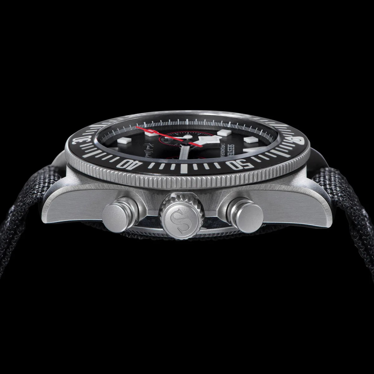 SEESTERN cronógrafo para hombre, reloj mecánico con movimiento Tianjin ST1901, cristal de zafiro, correa de nailon con velcro, esqueleto luminoso