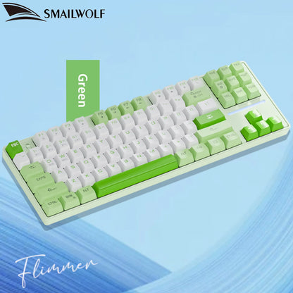 SMAILWOLF MK87 teclado mecânico sem fios Bluetooth para e-sports, com teclas completas, hot-swap e personalização