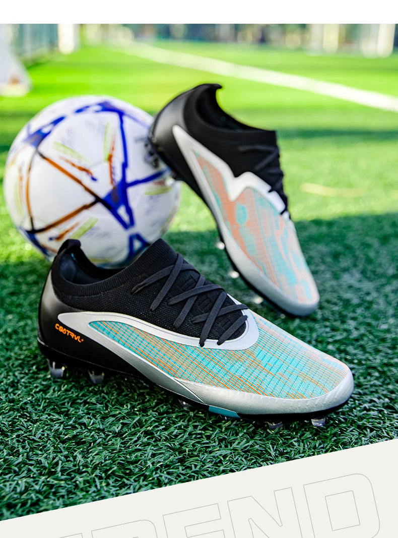 New Men Football Boots Outdoor Cleats Breathable Adult Non Slip Soccer Shoes Sport Long Spikes Training Boys Match Comfortable