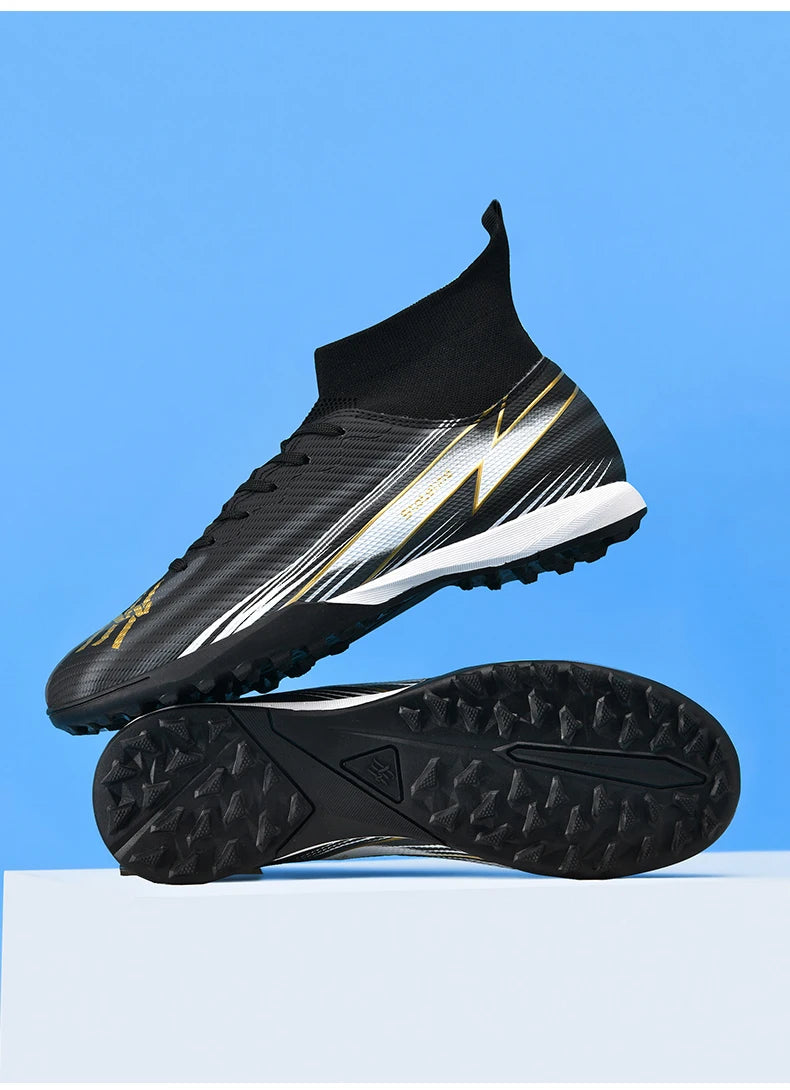 Nouvelles chaussures de football pour hommes, chaussures de match montantes, chaussures de futsal de haute qualité, chaussures de football d'intérieur antidérapantes, baskets d'extérieur, crampons pour gazon, meilleures v