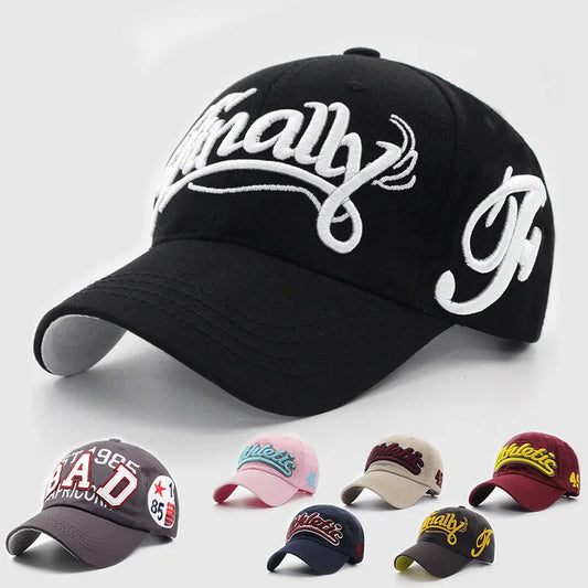 Big Letter Embroidery Baseball Cap Men Summer Casual Women Fashion Snapback Cotton Caps Visor Hip Hop Hat Autumn Adjustable