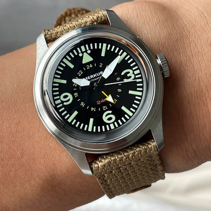 Merkur Retro Watch 50m Skin Diver Watch Vintage 24H Automatic Mechanical Watch  38mm Luminous Waterproof Watch Relogio Masculino