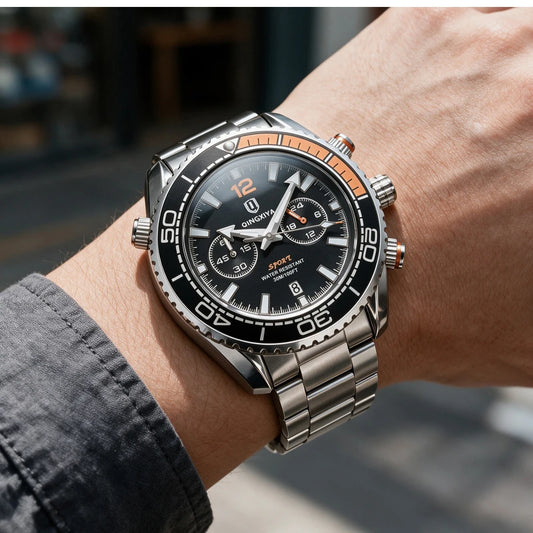 Montre-bracelet de luxe pour homme de marque QINGXIYA, chronographe sport étanche avec date lumineuse, montre à quartz décontractée pour homme