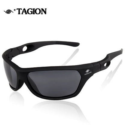 TAGION Black Plastic Polarized Sunglasses Men Outdoor Sports Sun Glasses Fishing Cycling Eyewear Male Designer Goggles UV400