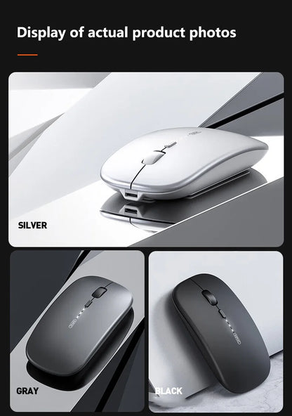 Inphic M1P Rechargeable 2.4G Wireless Mouse Battery Level Display Office Mute Mouse Ultra Thin Portable For Laptop