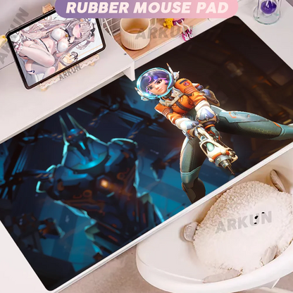 Moderna velika FPS 900x400 anime gaming djevojka Overwatch podloga za prijenosno računalo i ured, mekana gumena podloga za stol, XXL gaming podloga za miš