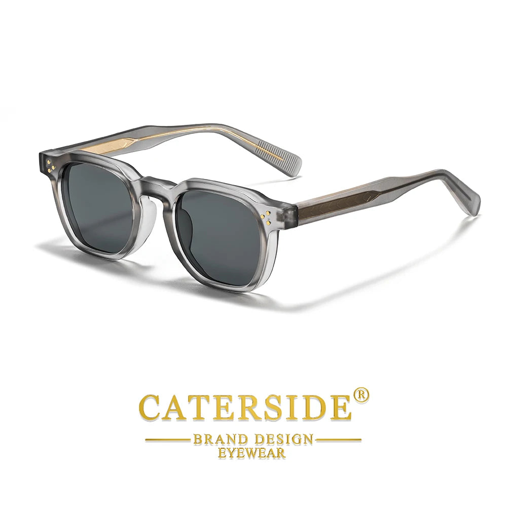 CATERSIDE New Vintage Men's Sunglasses High-Quality Square Sun Glasses Women's Outdoor Travel Beach Summer Fashion Glasses Uv400