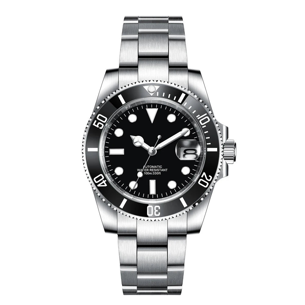 Customized Logo Reloj Men's Mechanical Automatic Wristwatch NH35 Movement 40mm Dial 100M Waterproof Sapphire Glass DIY Corgeut