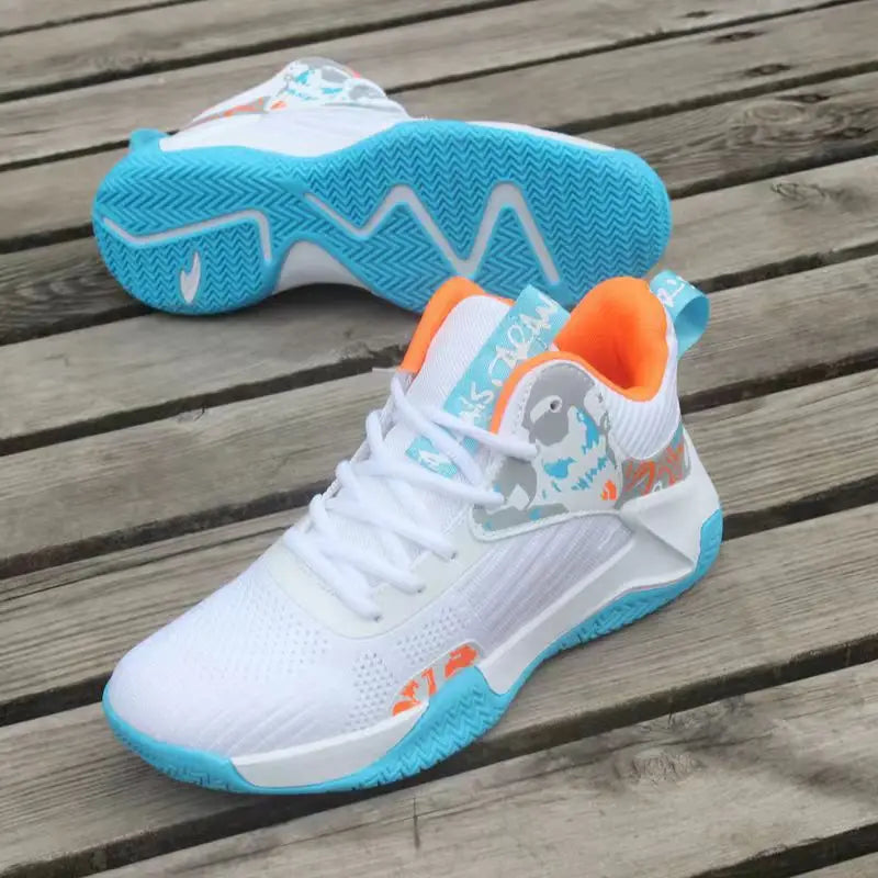 Nouvelles baskets antidérapantes pour hommes, chaussures de basket-ball montantes de luxe confortables, chaussures de course tendance et polyvalentes, chaussures décontractées