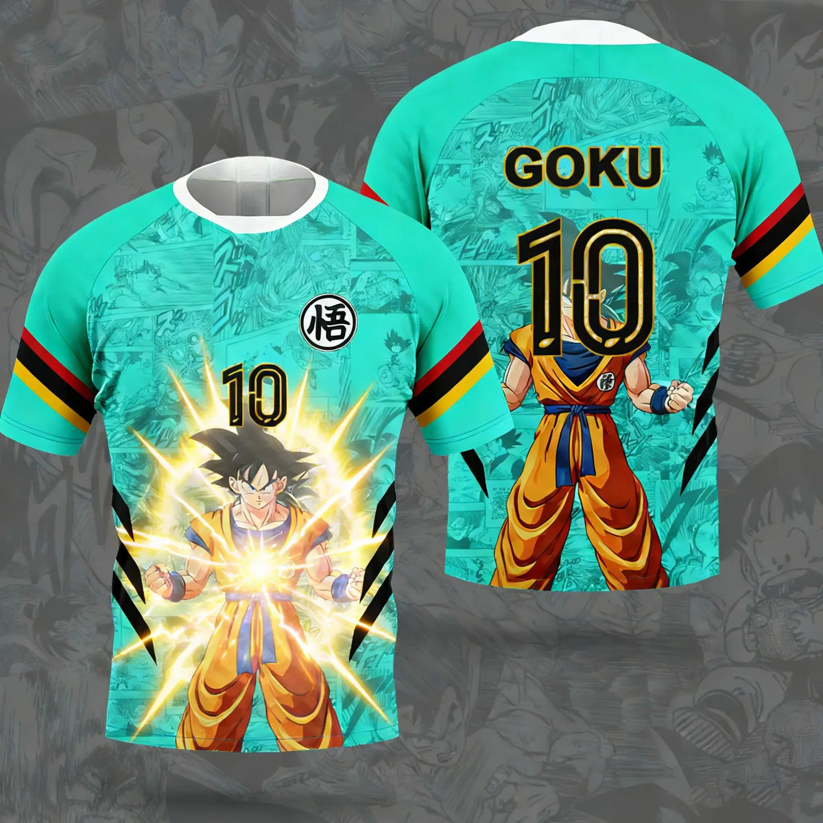 Letní Dragon Ball Wukong „Free Ultimate Yigong č. 10“ – fotbalové motivy, 3D tištěné prodyšné tričko pro dospělé, tričko pro rodiče a děti