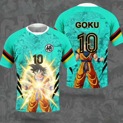 Letní Dragon Ball Wukong „Free Ultimate Yigong č. 10“ – fotbalové motivy, 3D tištěné prodyšné tričko pro dospělé, tričko pro rodiče a děti