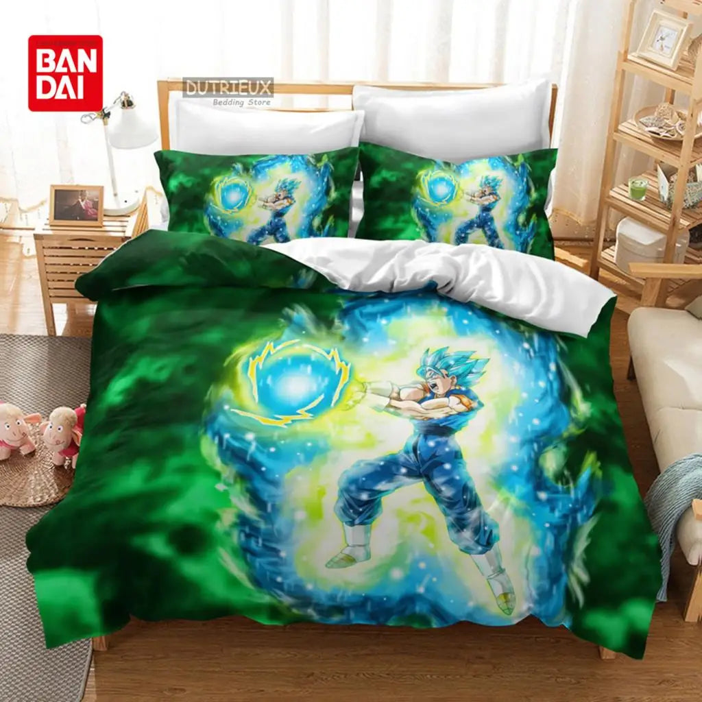 „Bandai Anime“ „Dragon Ball“ patalynės komplektas „Goku“ antklodės užvalkalas, antklodės užvalkalas, „Queen“ ir „King“ dydžių, miegamojo tekstilė, vaikams, berniukams, suaugusiems, dovana