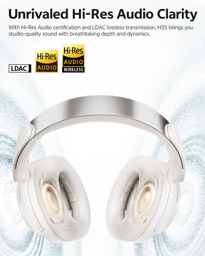 QCY H3S ANC Over-Ear Headphones Bluetooth 6.0 – Hi-Res LDAC Spatial Audio, -56dB Adaptive Noise Cancelling Wireless Headset