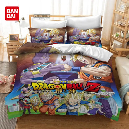 „Bandai Anime“ „Dragon Ball“ patalynės komplektas „Goku“ antklodės užvalkalas, antklodės užvalkalas, „Queen“ ir „King“ dydžių, miegamojo tekstilė, vaikams, berniukams, suaugusiems, dovana