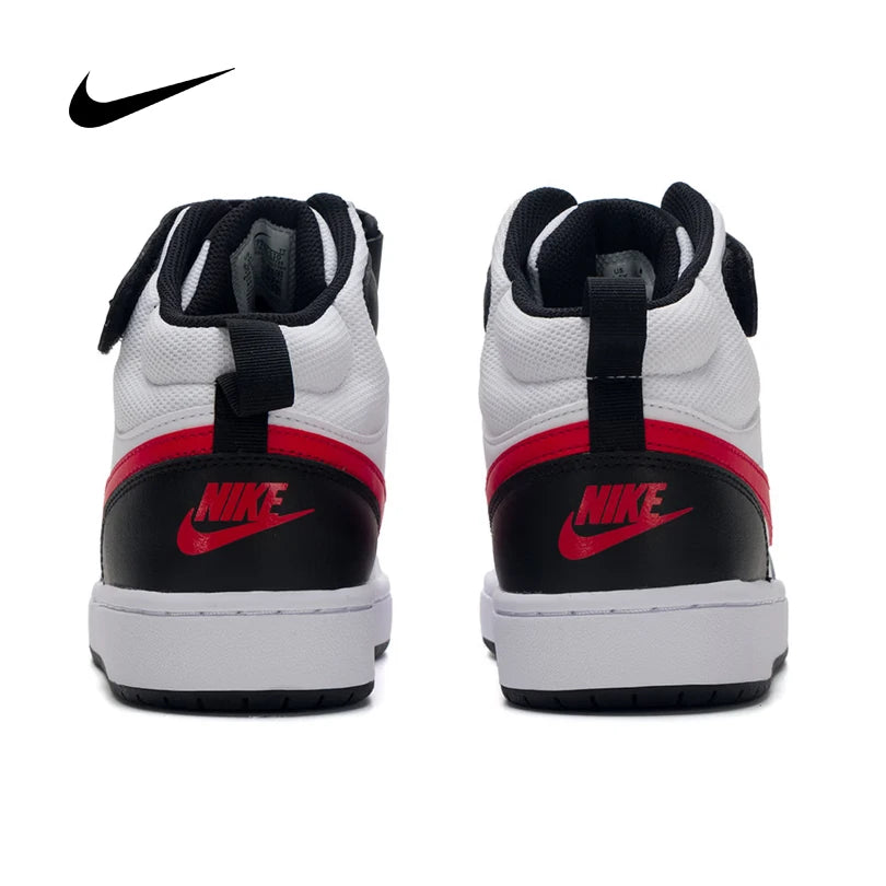 Nike Unisex Youth Court Borough Mid 2 Velcro Strap High-Top Outdoor Casual Sneakers CD7782-110