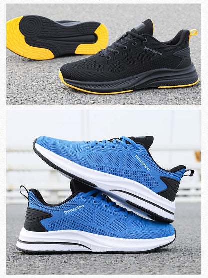 Baasploa Men Running Shoes Brand Male Designer Mesh Casual Sneakers Lightweight Lace-Up New Male Outdoor Sports Tennis Shoe