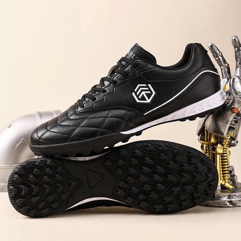 Men Long Spike Football Soccer Boots Outdoor Male Gym Training Sneakers Big Size Black White for Teenager Sports