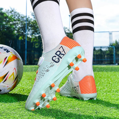Nouvelles chaussures de football montantes à crampons longs pour adolescents et étudiants, adaptées aux garçons et aux filles, élégantes, durables et tendance