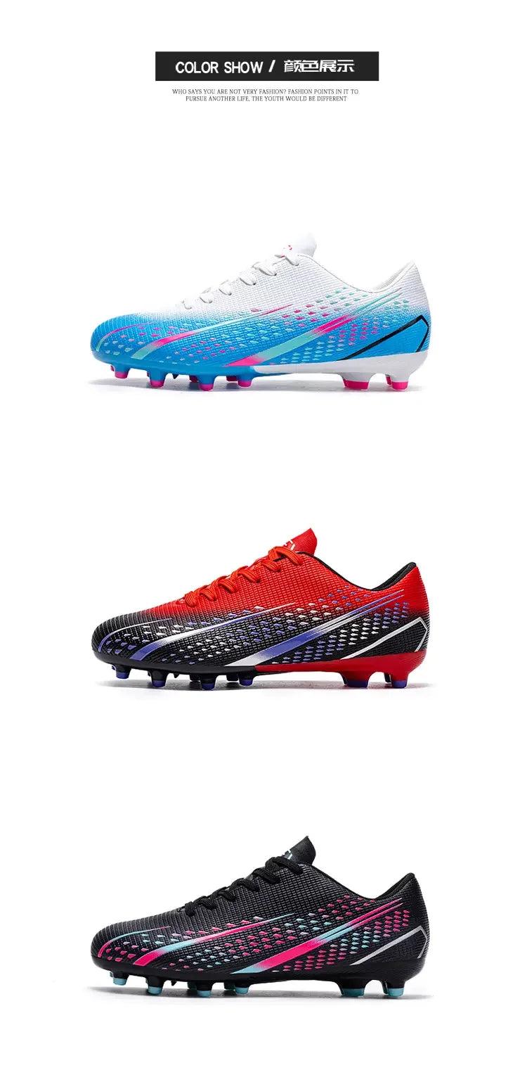 High Top Waterproof Football Boots Men Anti Slip Durable Spikes Design Breathable Lining Outdoor Grass Court Professional Soccer