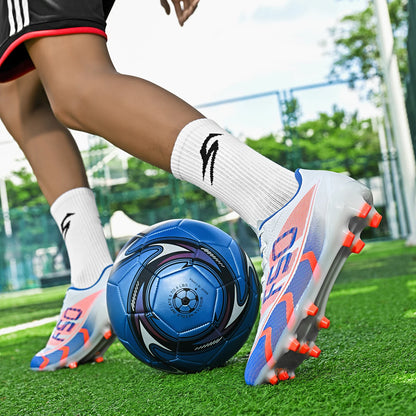 Chaussures de football unisexes AG FG, crampons longs en TPU, crampons de football absorbant les chocs pour les matchs sur gazon naturel et artificiel en extérieur
