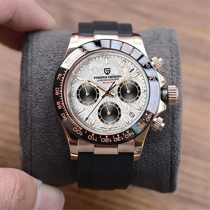 PAGANI DESIGN V2 40MM Quadrante meteorite Orologio da uomo al quarzo Cronografo retro in zaffiro Orologio impermeabile da uomo Reloj0 hombr