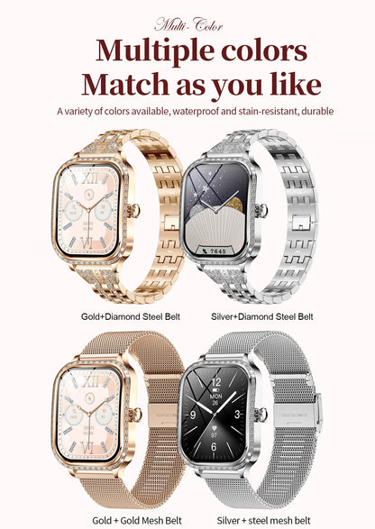 LIGE New Luxury Smart Watch Heart Rate Monitor Fashion Ladies Bracelet 2024 Bluetooth Call Smartwatch Womoen For Android IOS