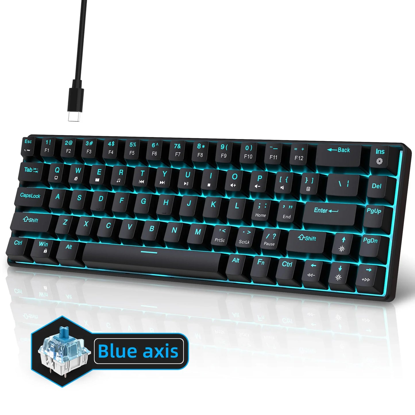 Mechanical keyboard gaming 60% USB white keys Keyboards gamer mini Ergonomic Computer keyboard Backlit Music keyboard pc