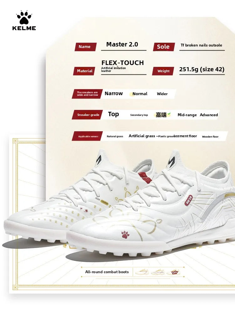 Kelme Adult Soccer Shoes Tf Shredded Spikes Professional Match Training Soccer Shoes Youth Indoor Anti-skid Shoes
