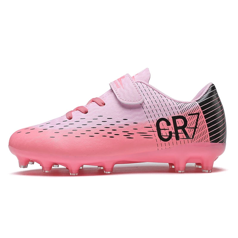 Nouvelles chaussures de football montantes à crampons longs pour adolescents et étudiants, adaptées aux garçons et aux filles, élégantes, durables et tendance