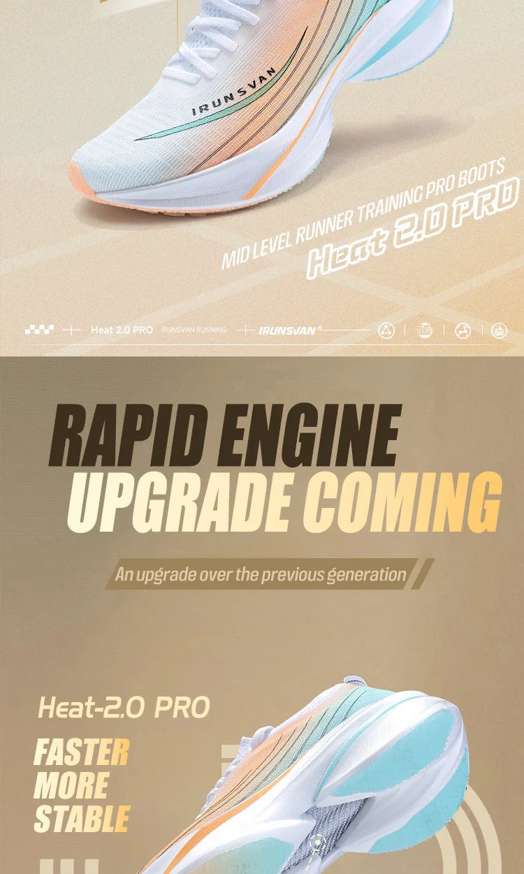 IRUNSVAN Rehuo 2.0PRO Full Length T800 Carbon Plate Running Shoes Marathon Professional Training, Men's 24098