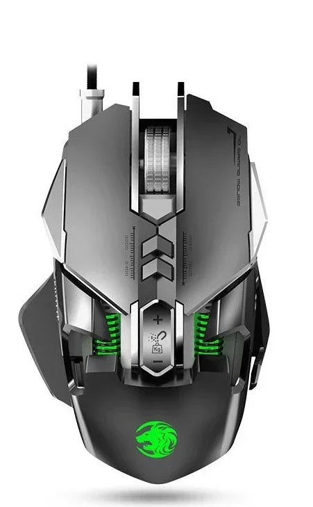Mouse meccanico cablato RGB 6400 DPI con attrazione magnetica e contrappeso DIY per PC gaming e eSport