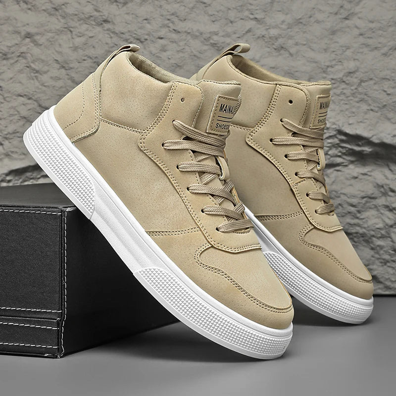 Baskets, chaussures de skate montantes pour le printemps et les sports de plein air, à lacets, grandes tailles, confortables et faciles à enfiler