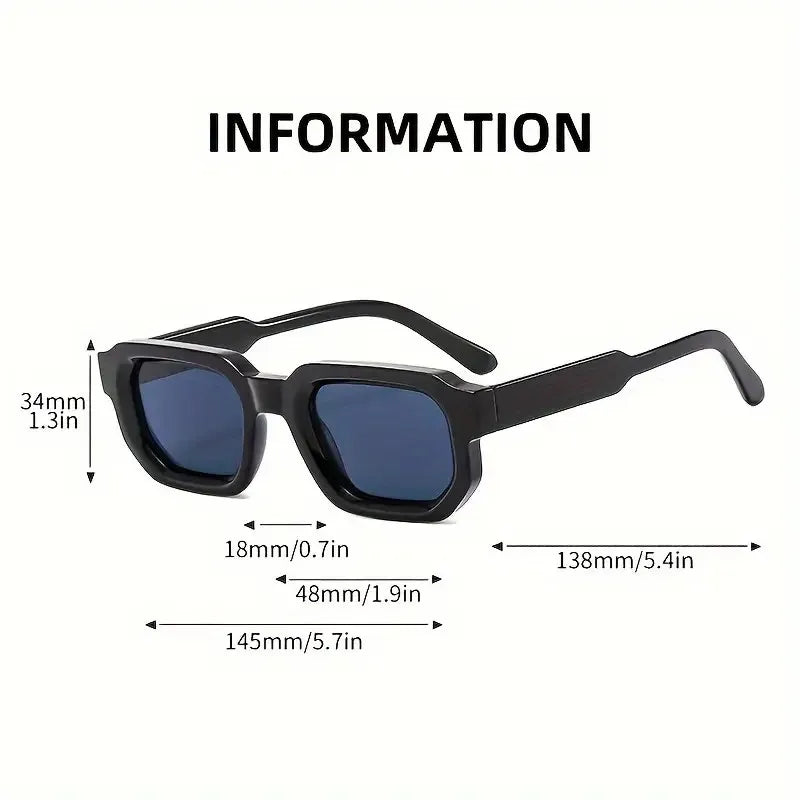 4pcsNew Men Vintage Rectangle Frame Sunglasses Fashion Retro Sun Glasses Luxury Brand Design Glasses UV400 Eyewear Women Goggles