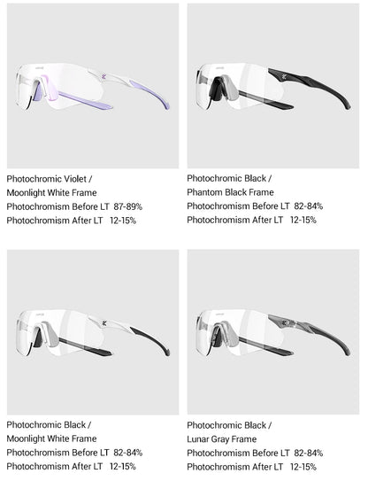 Kapvoe Neue Outdoor-Lauf- und Fahrradbrille, photochrome Sonnenbrille für Damen und Herren, Sportbrille für Marathon und Radfahren, UV400-Schutzbrille