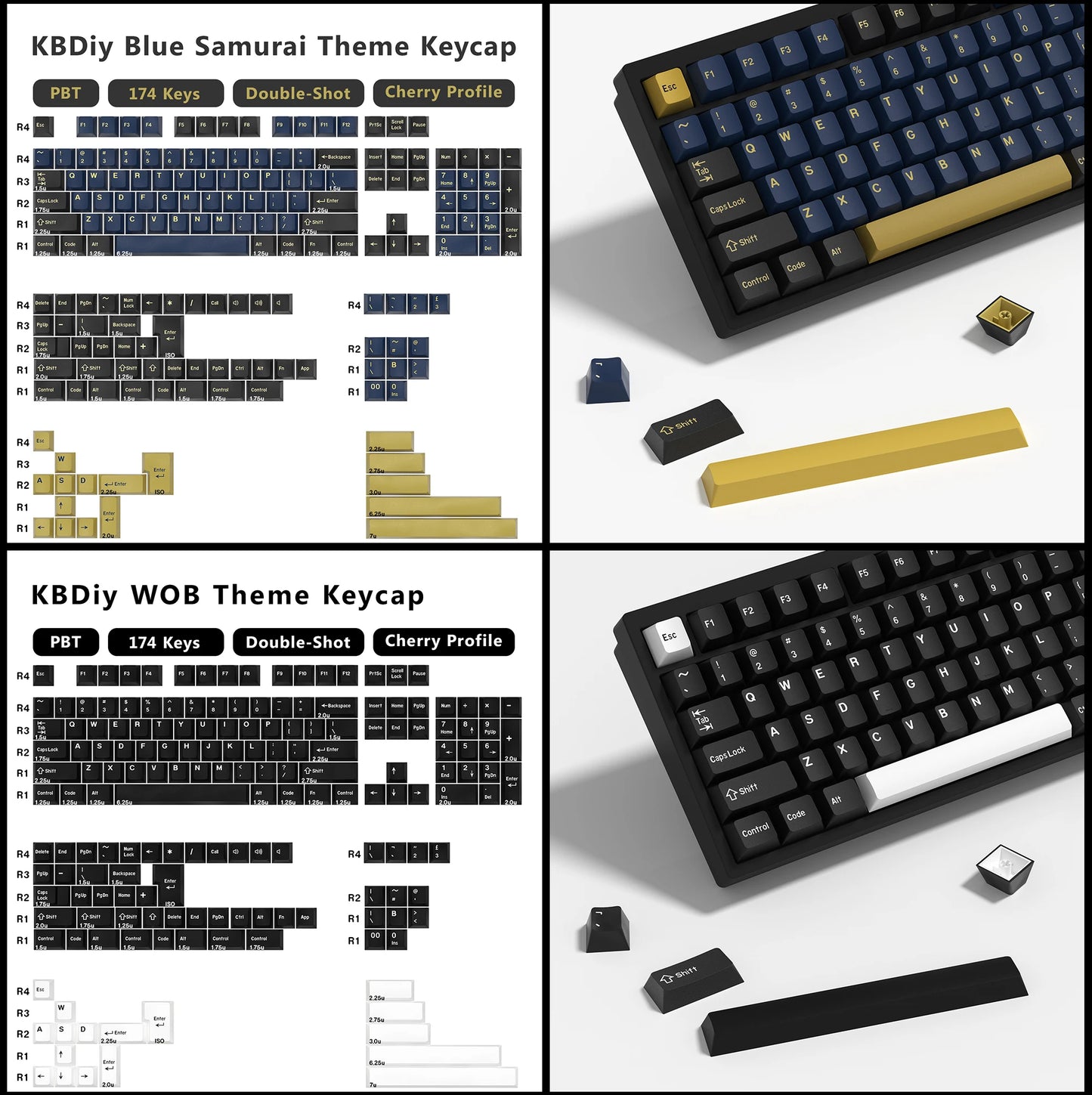KBDiy GMK Illusion Set di tasti profilo Cherry Double Shot PBT ISO per tastiera meccanica gamer Kit Gaming stile rétro