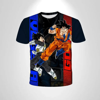 Dragon Ball 3D-nyomtatott póló gyermekruházathoz, felnőtt nyári rövid ujjú anime póló, alkalmi és divatos