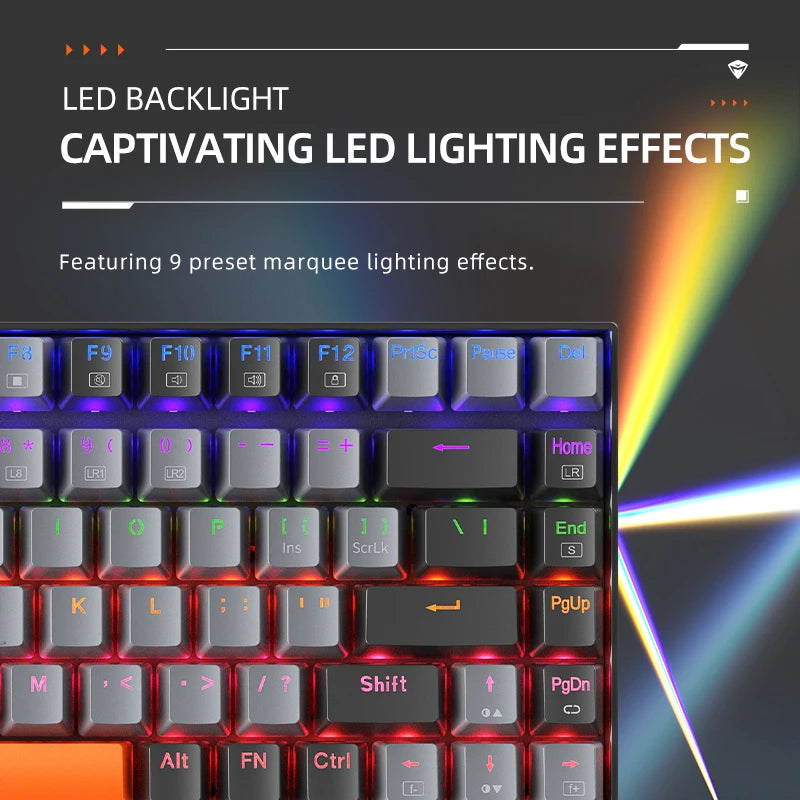 Machenike K500A-B84 Mechanical Keyboard 75% TKL Hot-Swappable Tri-Mode Wireless Gaming Keyboard RGB 84 Keys For PC Gamers Laptop