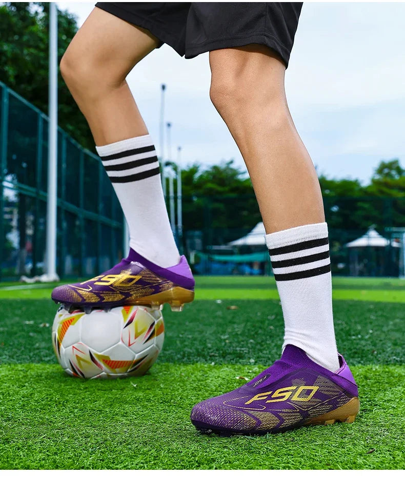 Nouvelles Chaussures de Football pour Hommes Antidérapantes, Crampons Garçons, Chaussures de Foot à Succès, Baskets de Match Extérieur sur Gazon, Haute Qualité, Montantes, Légères