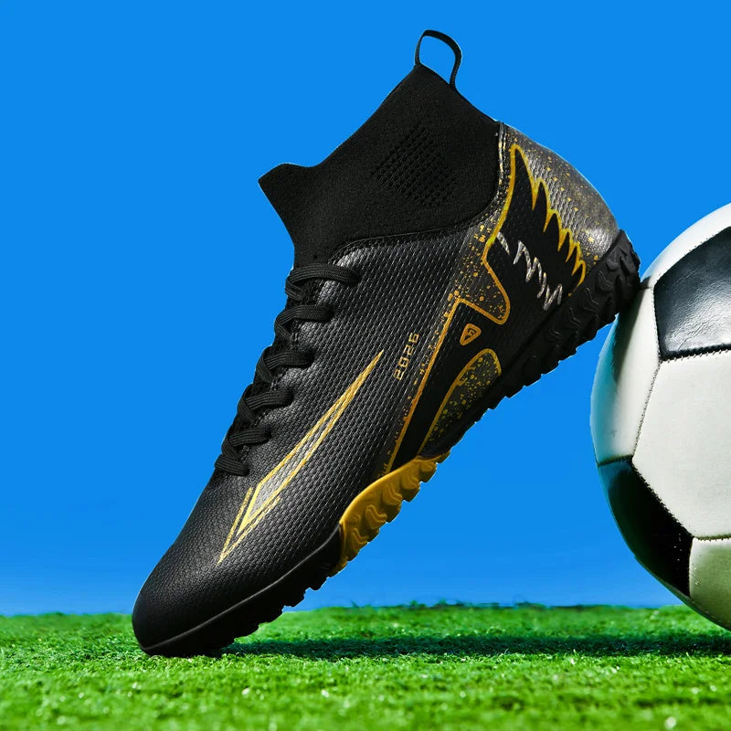 New Men’s Soccer Shoes High-Quality Indoor Football Boots Sports Shoes Futsal High Ankle Non-Slip Outdoor Ultralight Non-Slip