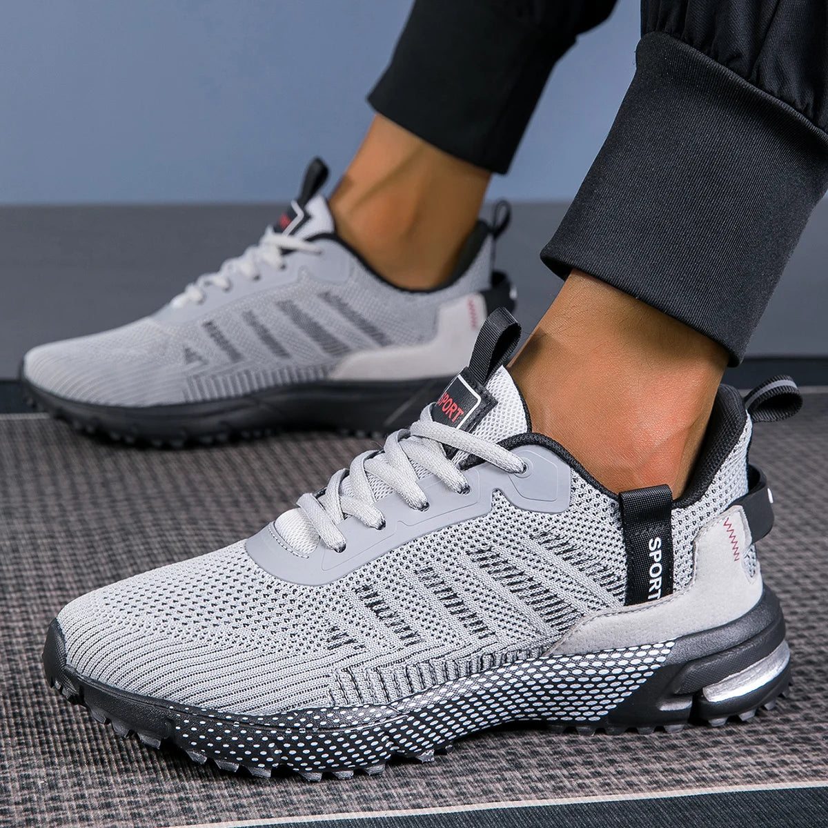 Men Running Shoes Lightweight Breathable Jogging Sport Shoes Male Lace-up Fashion Comfort Non-slip Casual Sneakers Man