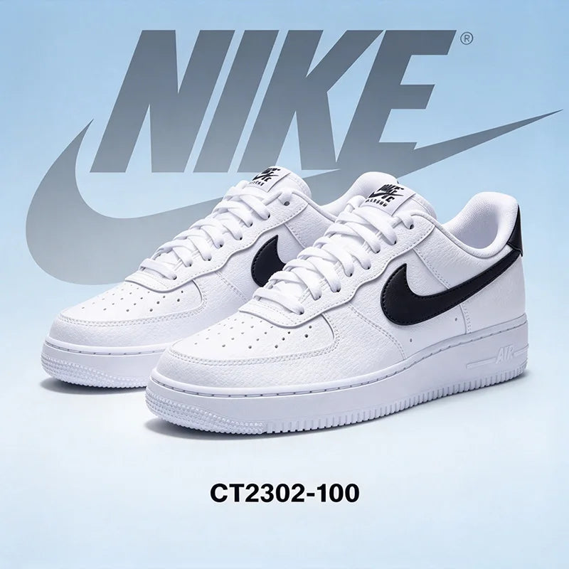 Nike Authentic AF1 Air Force One, baskets basses décontractées pour hommes, chaussures de skate élégantes et confortables pour toutes les occasions CT2302-100