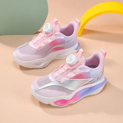 Zapatillas infantiles de moda con suela gruesa y suave, amortiguación elástica, calzado casual cómodo tipo tenis, nuevas zapatillas ligeras de malla para jogging