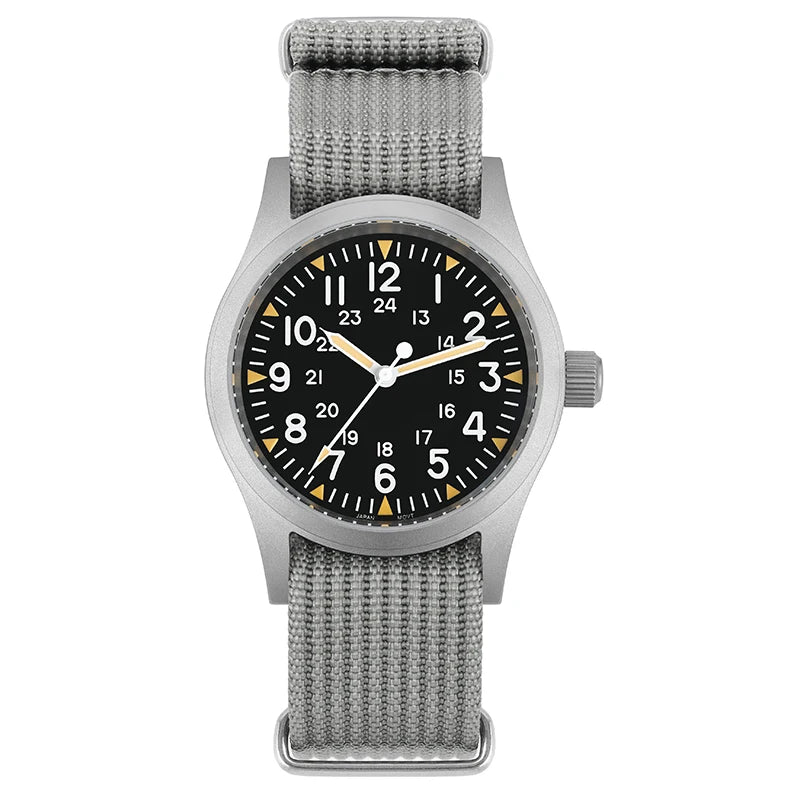 Militado ML05 38mm Vintage Watch VH31 Quartz Movement Field Watches Domed Sapphire Crystal With High Clear AR Coating Wristwatch