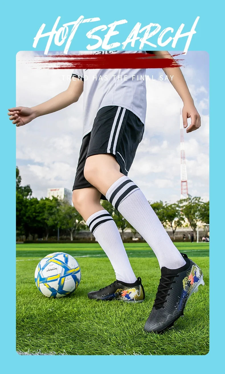 Novas Chuteiras de Futebol para Homem, Chuteiras de Futebol FG Antiderrapantes para Treino, Chuteiras de Futebol com Pitões Longos para Jogo, Ultraleves, Exterior, Dropshipping