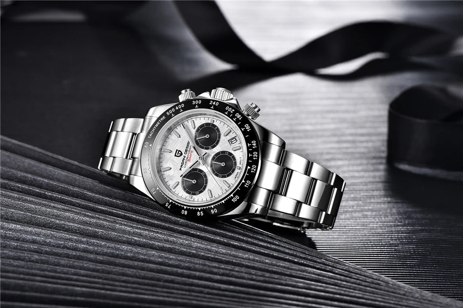 PAGANI DESIGN V2 40MM Quadrante meteorite Orologio da uomo al quarzo Cronografo retro in zaffiro Orologio impermeabile da uomo Reloj0 hombr