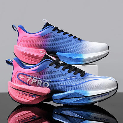 Herren-Sneaker mit Carbon-Platte, Outdoor-Sportschuhe mit weicher Sohle und Mesh-Obermaterial, Laufschuhe, leichte, rutschfeste Freizeitschuhe für Paare, Tennisschuhe