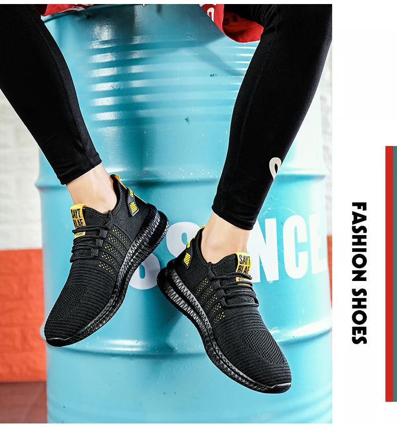 Zapatillas de moda ligeras para hombre, calzado casual transpirable con cordones, zapatos de caminar para hombre, calzado casual de verano
