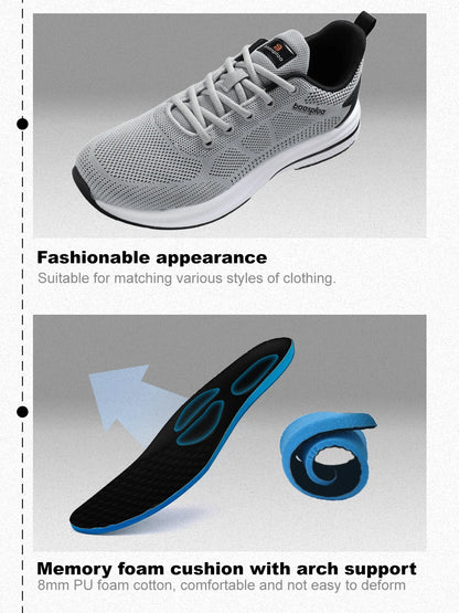 Baasploa Men Running Shoes Brand Male Designer Mesh Casual Sneakers Lightweight Lace-Up New Male Outdoor Sports Tennis Shoe